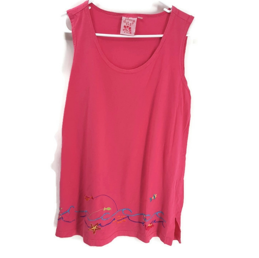 JOHNNY WAS Vintage embroidered tunic tank …